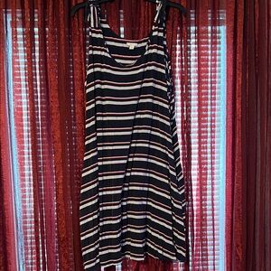 Navy, Red and White Striped Mini Dress